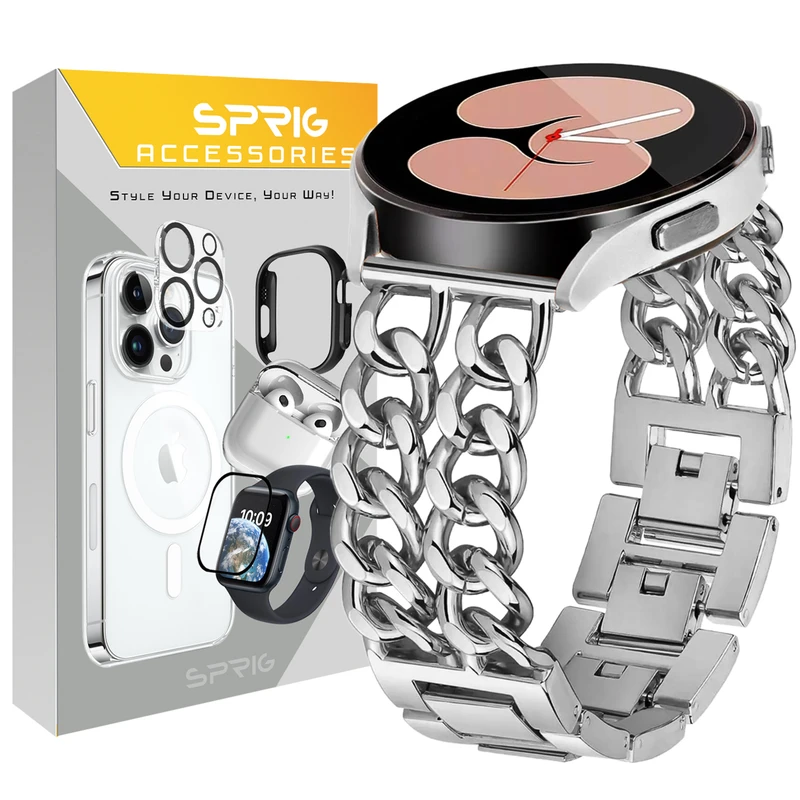بند اسپریگ مدل Cart-2line مناسب برای ساعت هوشمند سامسونگ Galaxy Watch 4 40mm / watch 4 42mm / watch 4 44mm / watch 4 46mm