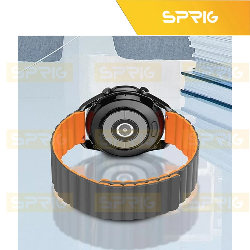 بند اسپریگ مدل Silicone Magnetic Link GRY TW مناسب برای ساعت هوشمند سامسونگ 22 میلی متری Galaxy Watch Gear S2 Classic / Gear S3 / Gear Sport