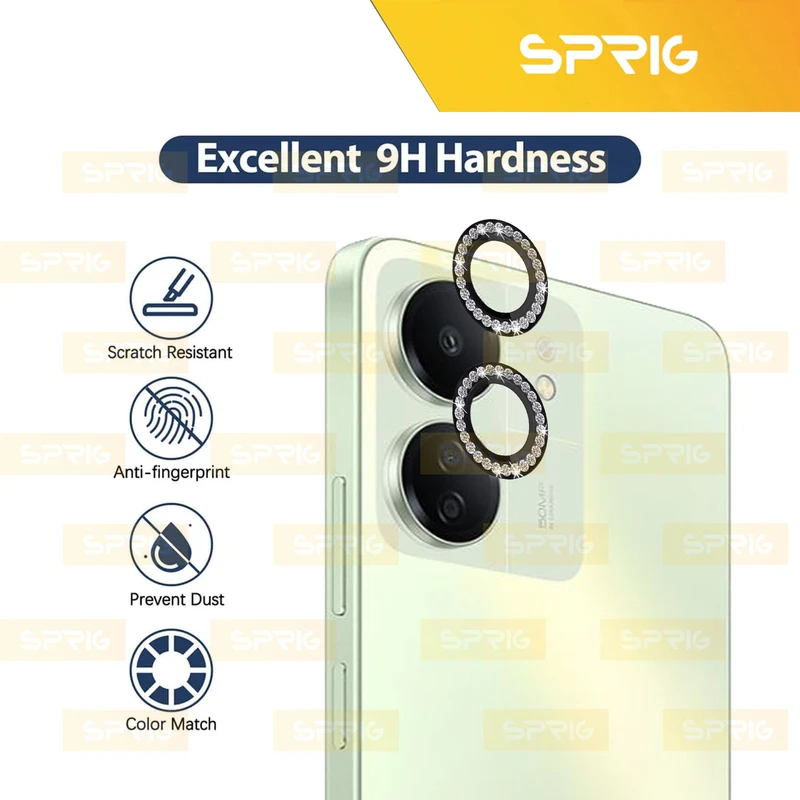 محافظ لنز دوربین رینگی اسپریگ مدل Ring Metal Diamond مناسب برای گوشی موبایل شیائومی Redmi 13C