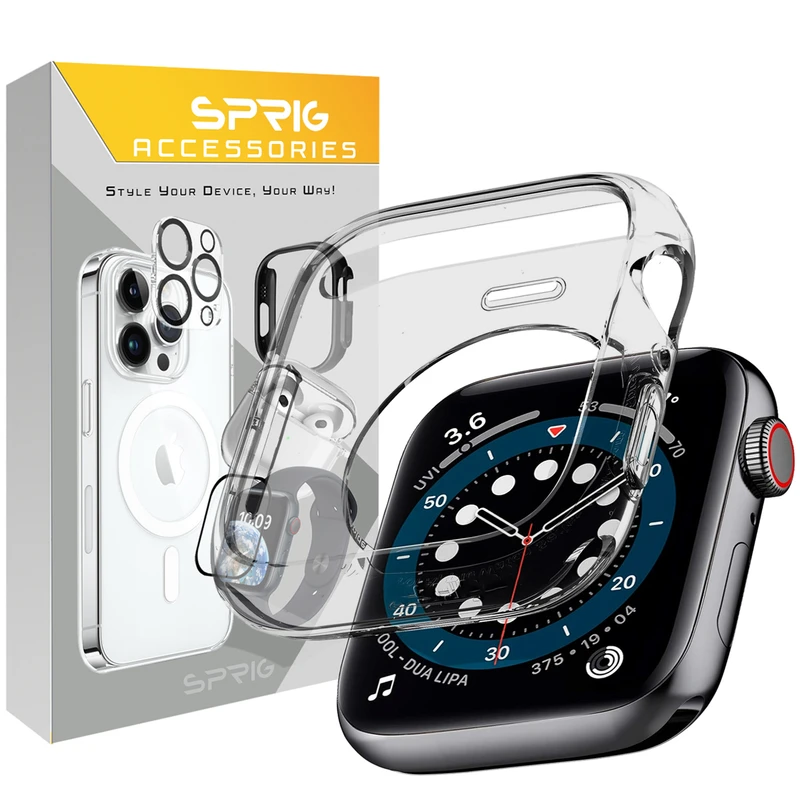 کاور اسپریگ مدل Clear Protective مناسب برای اپل واچ سری 4/5/6/Se سایز 44 میلی متری