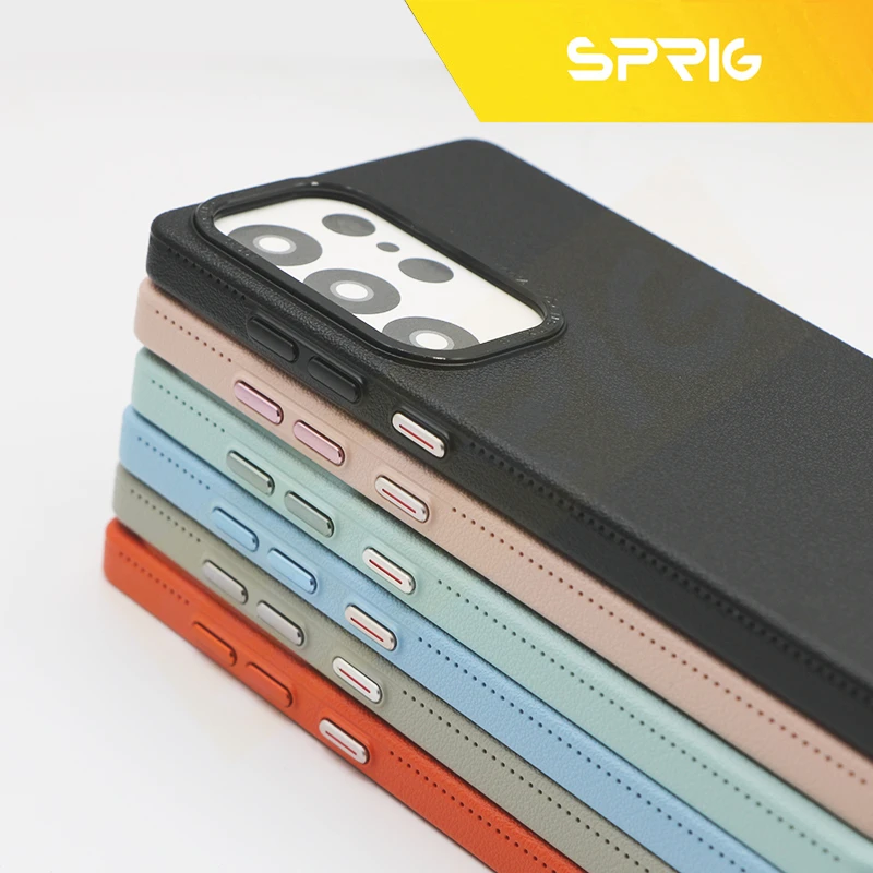 کاور اسپریگ مدل Leather Skin مناسب برای گوشی موبایل سامسونگ Galaxy S25 Ultra