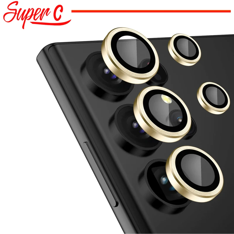 محافظ لنز دوربین سوپرسی مدل Ring Metal مناسب برای گوشی موبایل سامسونگ Galaxy S23 Ultra