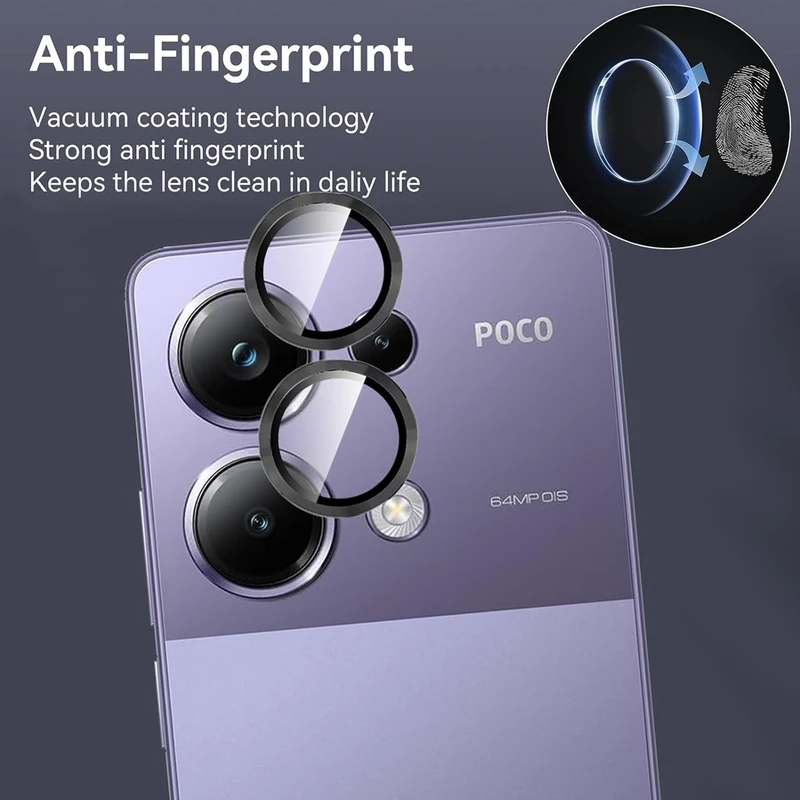 محافظ لنز دوربین رینگی ام‌گلس مدل Ring Protector مناسب برای گوشی موبایل شیائومی Poco M6 Pro 4G