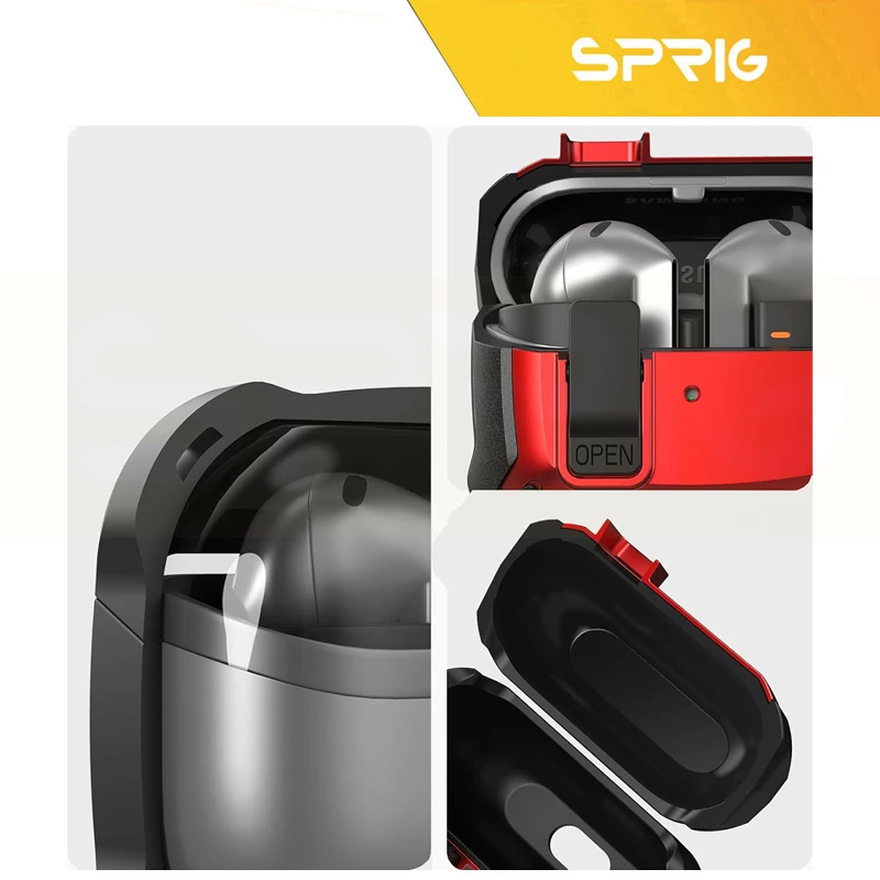 کاور اسپریگ مدل Eggshell-SP-Lockable مناسب برای کیس سامسونگ Galaxy Buds 3 / 3 Pro