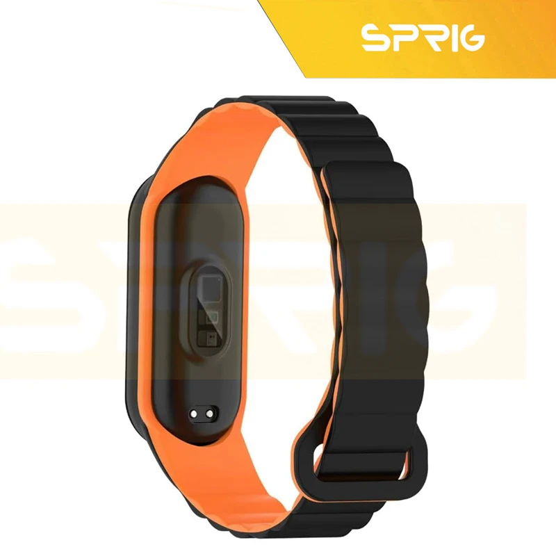 بند اسپریگ مدل Silicone Magnetic Link مناسب برای ساعت هوشمند شیائومی Mi band 7