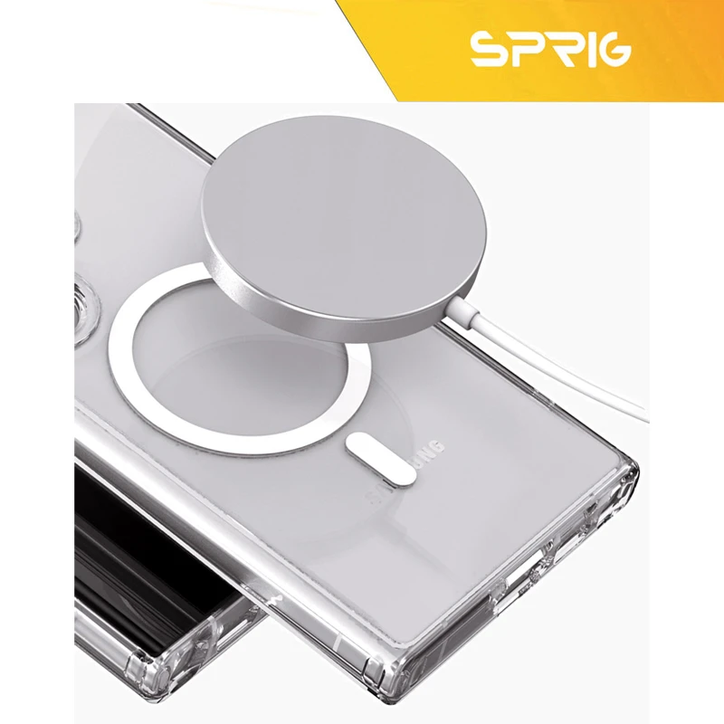 کاور اسپریگ مدل Magsafe Full Ring مناسب برای گوشی موبایل سامسونگ Galaxy S25 Ultra به همراه محافظ صفحه نمایش گوشی و محافظ لنز دوربین