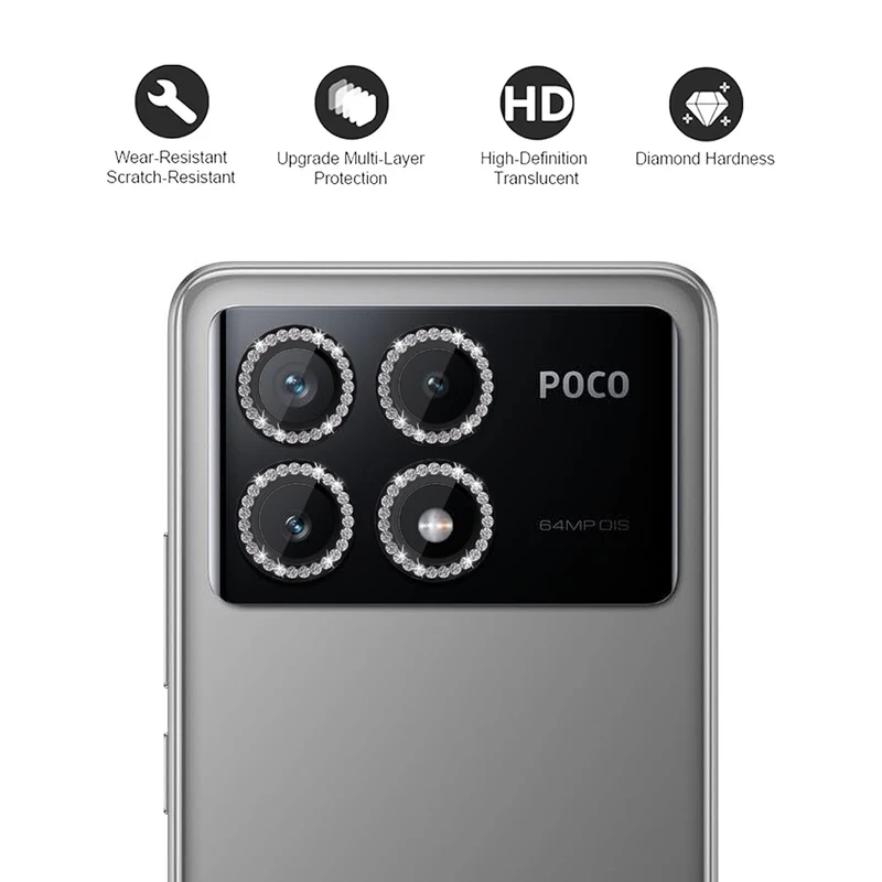 محافظ لنز دوربین رینگی زیرو مدل Ring-Diamond-ZR مناسب برای گوشی موبایل شیائومی Poco X6 Pro