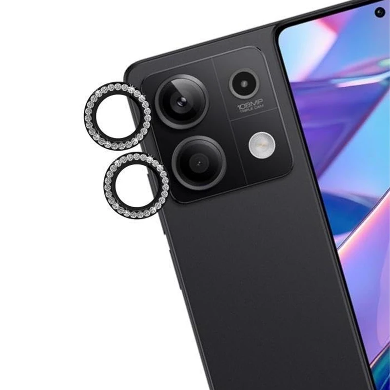 محافظ لنز دوربین رینگی ام‌گلس مدل Diamond Protector مناسب برای گوشی موبایل شیائومی Redmi Note 13 5G