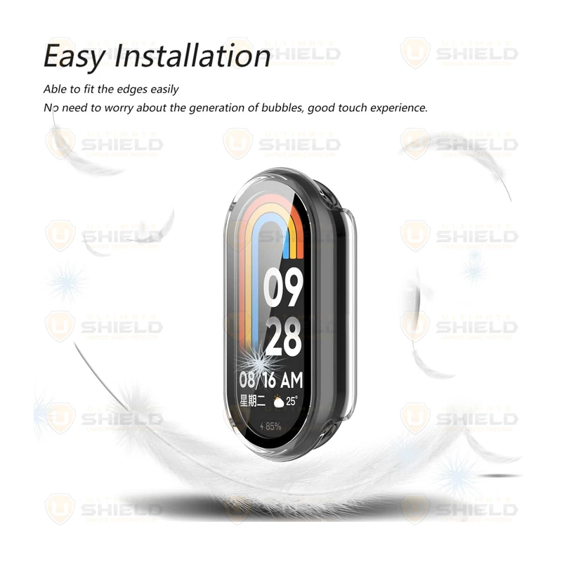 بند آلتیمیت شیلد مدل Clear Mix مناسب برای ساعت هوشمند شیائومی Mi Band 8 به همراه کاور