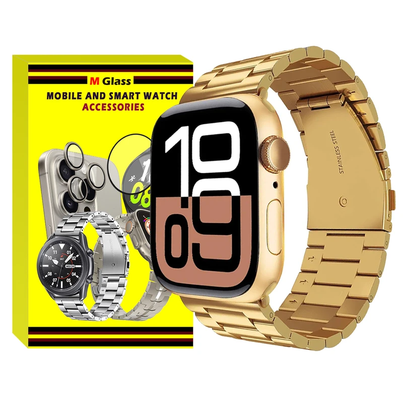 بند ام‌گلس مدل 3Bead MG مناسب برای اپل واچ سری 10 سایز 46 میلی متری