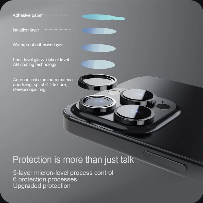 محافظ لنز دوربین هارد اند تیک مدل Ring Metal HT مناسب برای گوشی موبایل اپل iPhone 16 Pro / 16 Pro Max