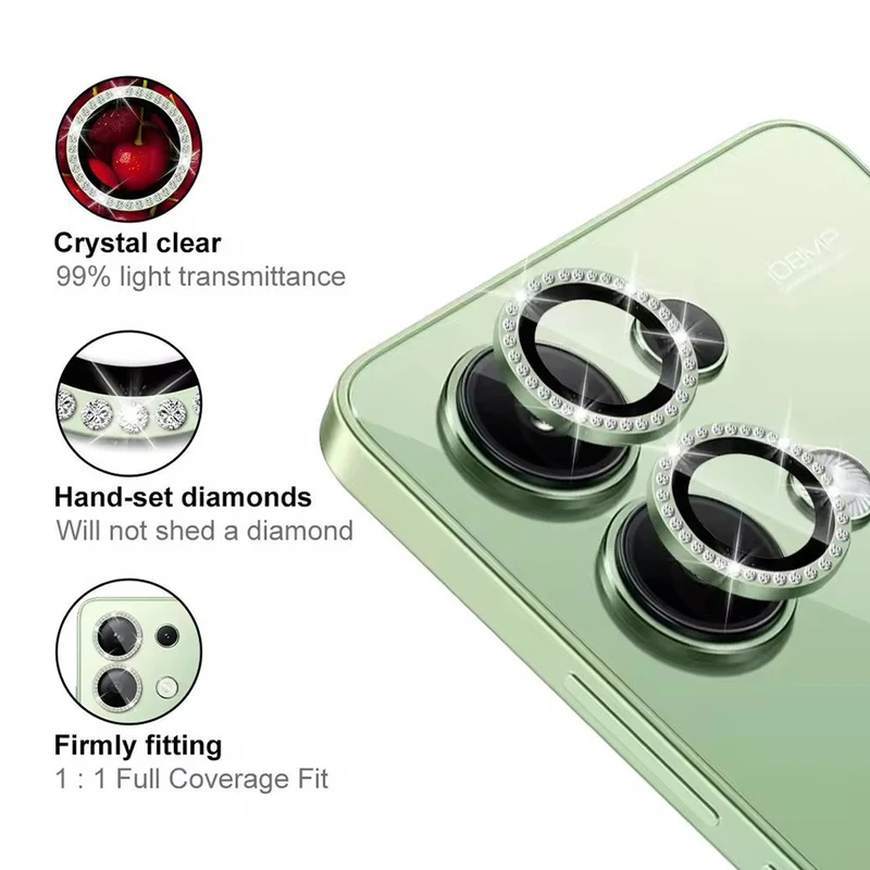 محافظ لنز دوربین رینگی ام‌گلس مدل Diamond Protector مناسب برای گوشی موبایل شیائومی Redmi Note 13 4G