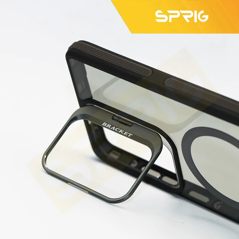 کاور اسپریگ مدل STND Bracket Ring مناسب برای گوشی موبایل سامسونگ Galaxy S25 Ultra به همراه محافظ لنز دوربین