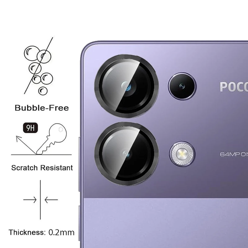 محافظ لنز دوربین رینگی ام‌گلس مدل Ring Protector مناسب برای گوشی موبایل شیائومی Poco M6 Pro 4G