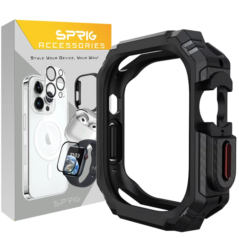 کاور اسپریگ مدل Carbon Armor مناسب برای اپل واچ Ultra / Ultra 2 49mm