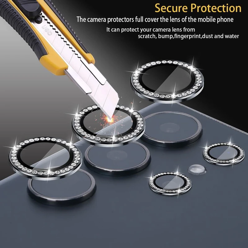 محافظ لنز دوربین نایت مدل Ring Diamond KT مناسب برای گوشی موبایل سامسونگ Galaxy S25 Ultra
