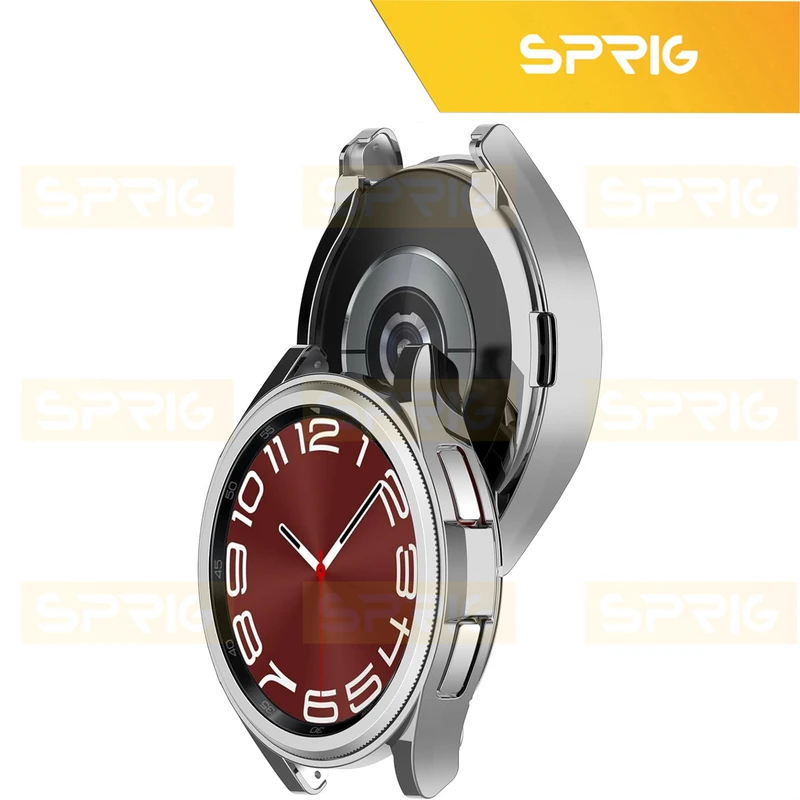 بند اسپریگ مدل 3Bead SLV-GLD مناسب برای ساعت هوشمند سامسونگ Galaxy Watch 6 classic 47mm به همراه کاور
