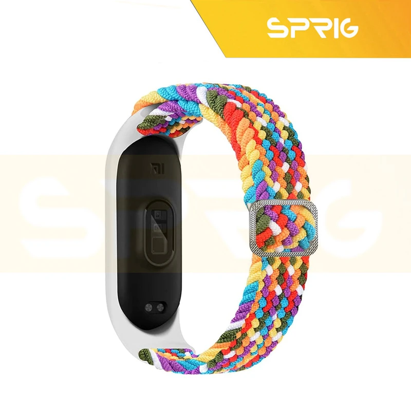بند اسپریگ مدل Rainbow Braided مناسب برای ساعت هوشمند شیائومی Mi band 3/4/5/6/7
