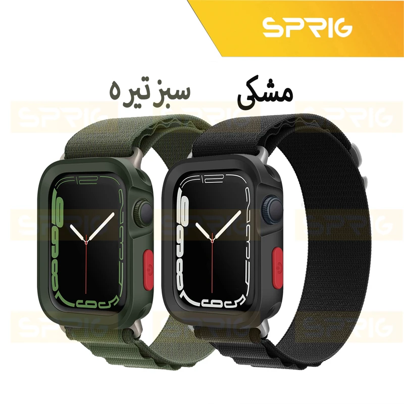 بند اسپریگ مدل Alpine Amizze مناسب برای اپل واچ Series SE 2022 44mm / SE 2021 44mm / Series 5 44mm / Series 6 44mm / SE 44mm به همراه کاور