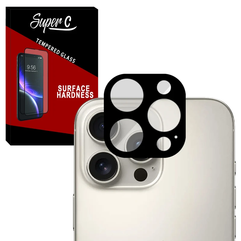 محافظ لنز دوربین سوپرسی مدل Noir Glass SC مناسب برای گوشی موبایل اپل iPhone 16 Pro / 16 Pro Max
