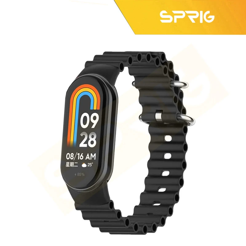 بند اسپریگ مدل Eco-SIC-Nylon-Ocean مناسب برای ساعت هوشمند شیائومی Mi Band 8/9 مجموعه 3 عددی