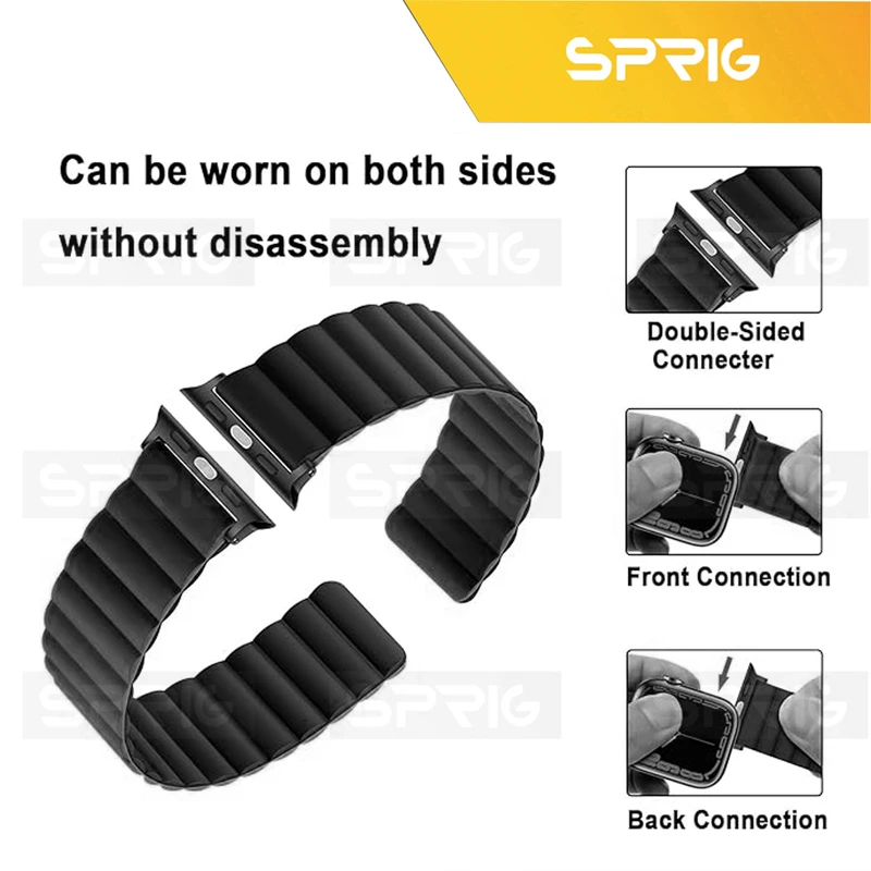 بند اسپریگ مدل Silicone Magnetic Link Protection مناسب برای اپل واچ Ultra / Ultra 2 49mm به همراه کاور