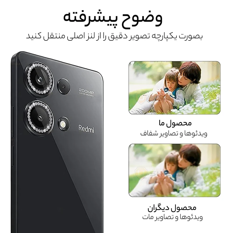 محافظ لنز دوربین رینگی آلتیمیت شیلد مدل Ring-Diamond-UL مناسب برای گوشی موبایل شیائومی Redmi Note 13 Pro Plus