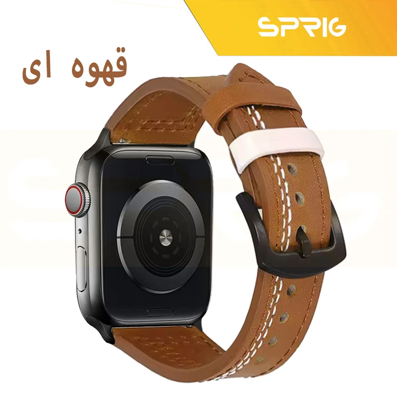 بند اسپریگ مدل Leather ORIGI مناسب برای ساعت هوشمند اپل Series 10 46mm