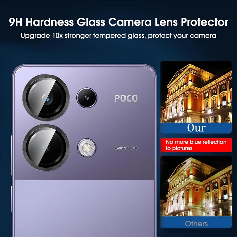 محافظ لنز دوربین رینگی ام‌گلس مدل Ring Protector مناسب برای گوشی موبایل شیائومی Poco M6 Pro 4G
