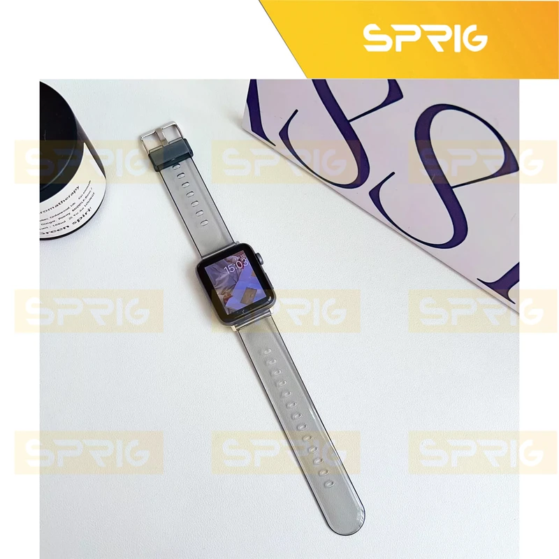 بند اسپریگ مدل Clear Silicone مناسب برای اپل واچ 42 / 44 / 45 / 49 میلی متری