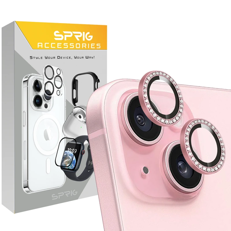محافظ لنز دوربین اسپریگ مدل Ring Metal Shine مناسب برای گوشی موبایل اپل Iphone 12