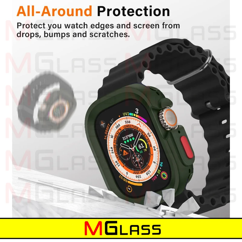 کاور ام‌گلس مدل SIC Armor MG مناسب برای اپل واچ Ultra / Ultra 2 49mm به همراه محافظ صفحه نمایش