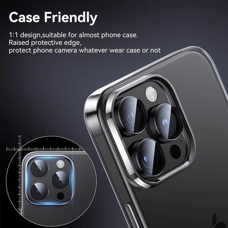 محافظ لنز دوربین سوپرسی مدل Ring Metal SC مناسب برای گوشی موبایل اپل iPhone 16 Pro / 16 Pro Max