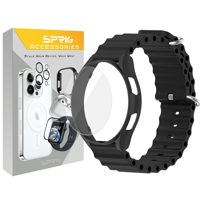بند اسپریگ مدل Ocean SP Guard مناسب برای ساعت هوشمند سامسونگ Galaxy Watch 4 Classic 46mm به همراه کاور