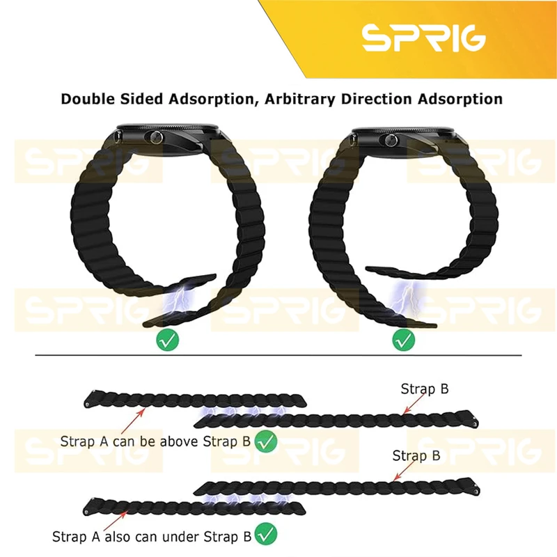 بند اسپریگ مدل Silicone Magnetic Link TW مناسب برای ساعت هوشمند سامسونگ Galaxy Watch 3 45mm