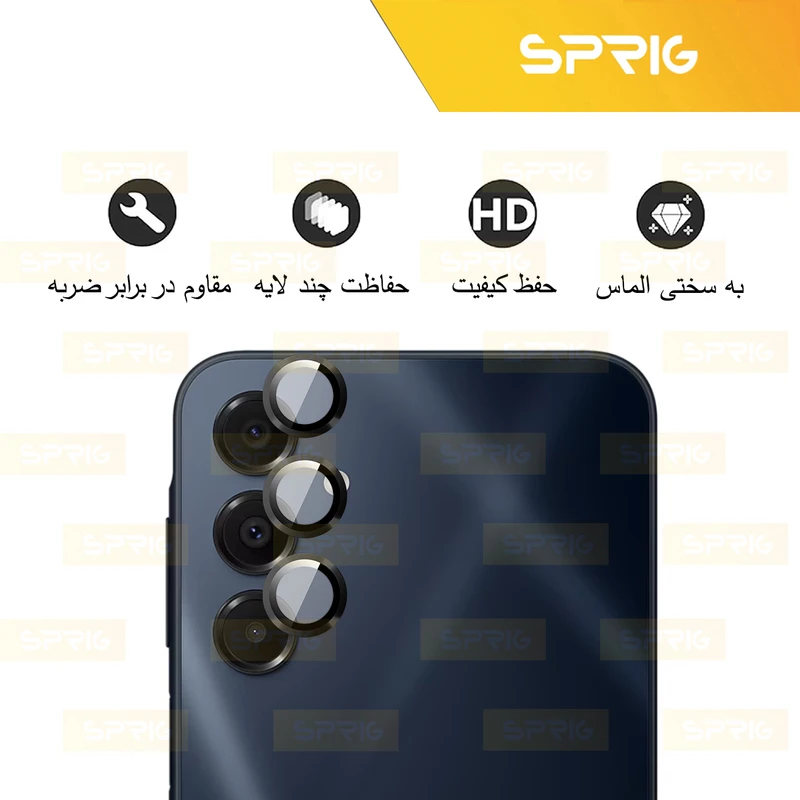 محافظ لنز دوربین اسپریگ مدل Ring Metal مناسب برای گوشی موبایل سامسونگ Galaxy A16