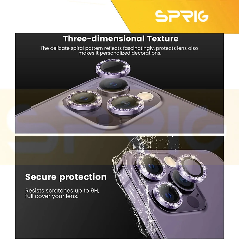 محافظ لنز دوربین اسپریگ مدل Ring Metal Shine مناسب برای گوشی موبایل اپل Iphone 11 Pro/11 Pro Max