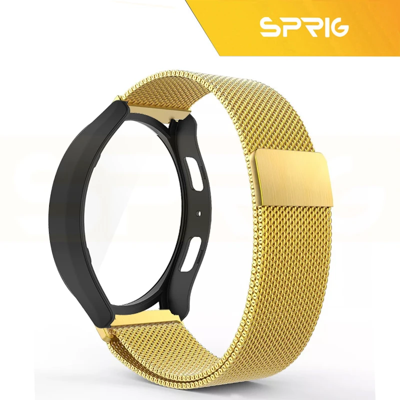 بند اسپریگ مدل Milanese SP Guard مناسب برای ساعت هوشمند سامسونگ Galaxy Watch 4 Classic 46mm به همراه کاور