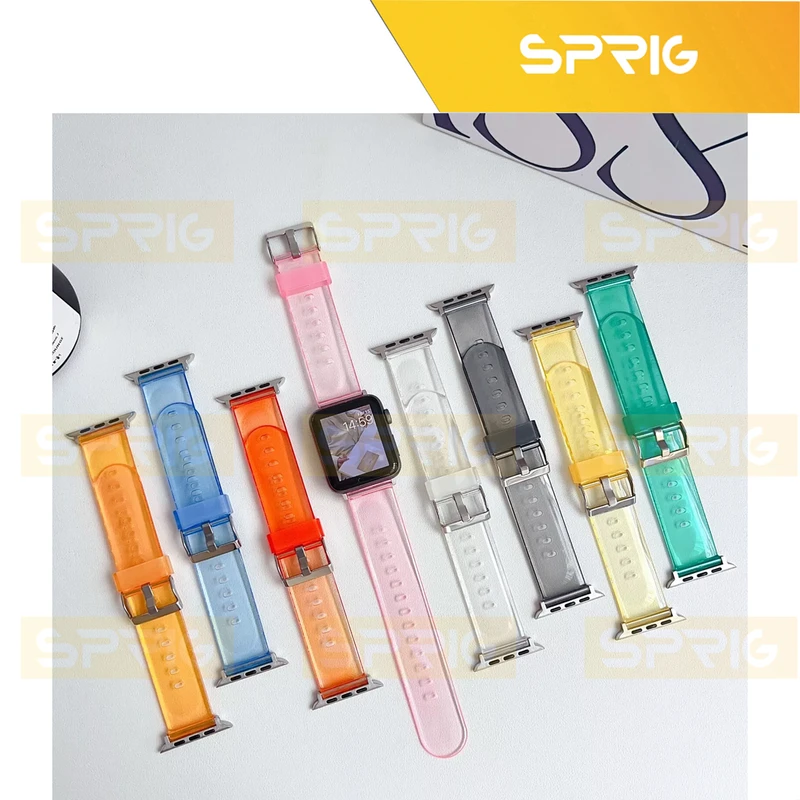 بند اسپریگ مدل Clear Silicone مناسب برای اپل واچ 42 / 44 / 45 / 49 میلی متری