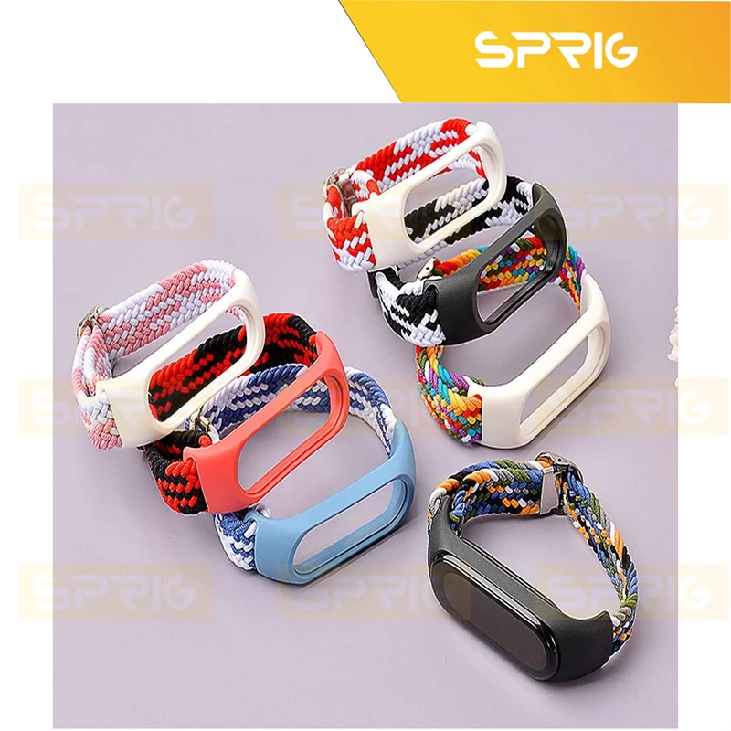 بند اسپریگ مدل Braided Dual Color مناسب برای ساعت هوشمند شیائومی Mi band 5/6/7