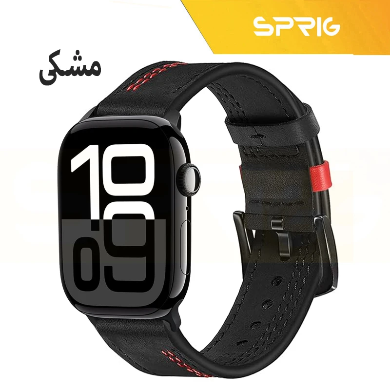 بند اسپریگ مدل Leather ORIGI مناسب برای ساعت هوشمند اپل سری SE2021/7/8/9 سایز 45 میلی متری
