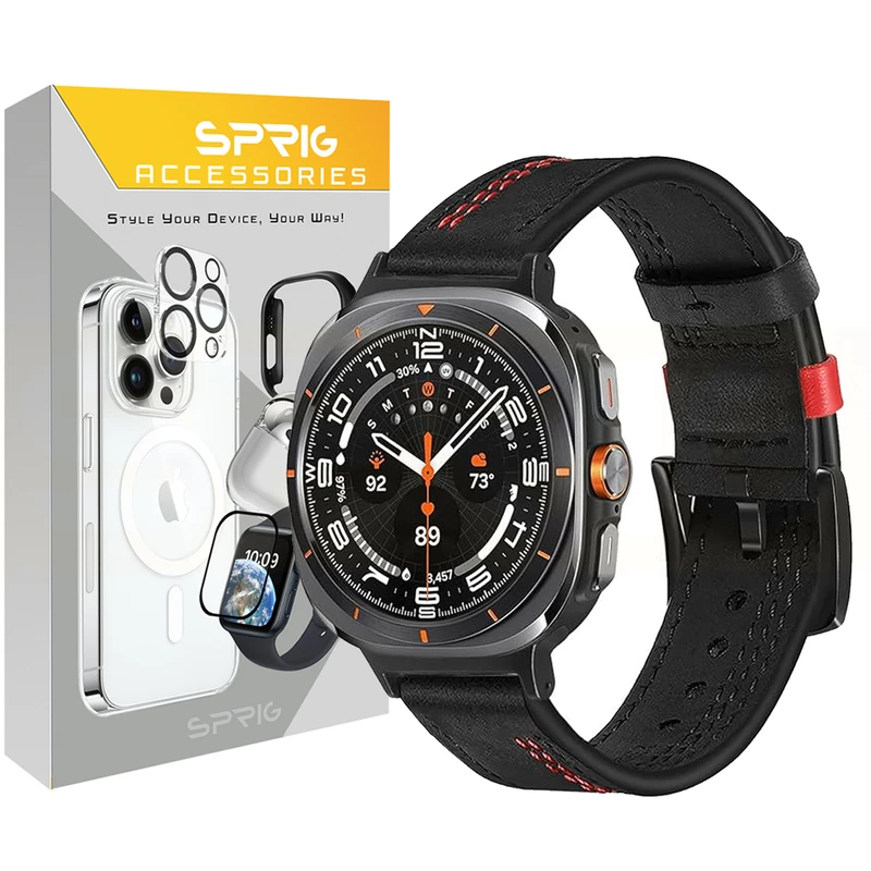 بند اسپریگ مدل Leather ORIGI مناسب برای ساعت هوشمند سامسونگ Galaxy Watch 7 Ultra 47mm