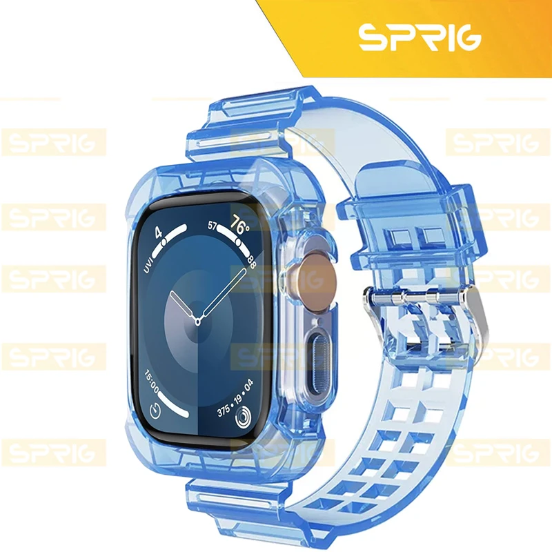بند اسپریگ مدل Clear Shock مناسب برای اپل واچ Series 7 Aluminum 41mm / Series 8 Aluminum 41mm / Series 9 Aluminum 41mm
