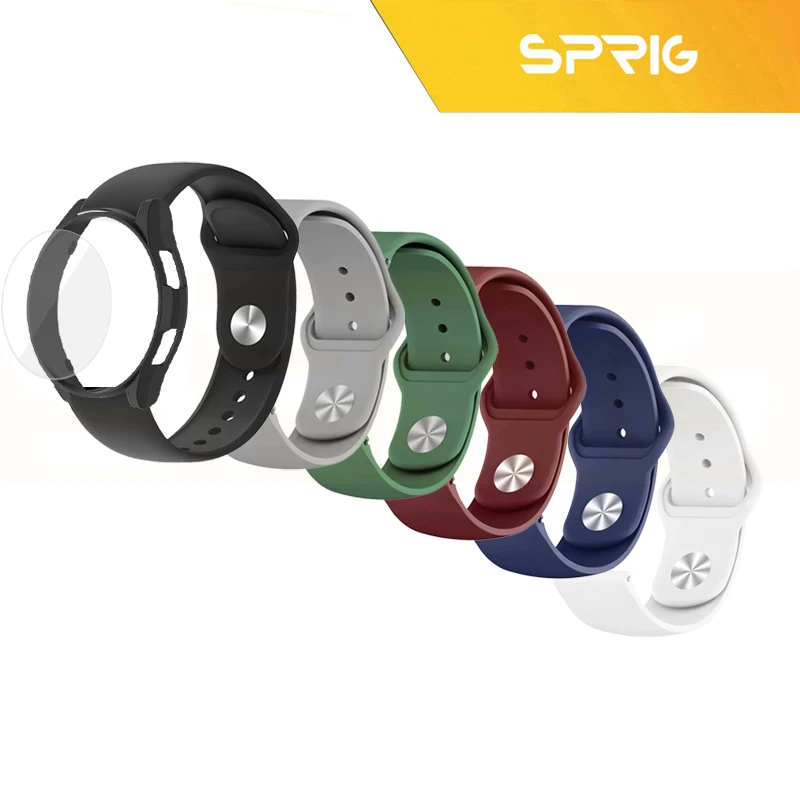 بند اسپریگ مدل Sic-Guard مناسب برای ساعت هوشمند سامسونگ Galaxy Watch 4 Classic 46mm به همراه کاور