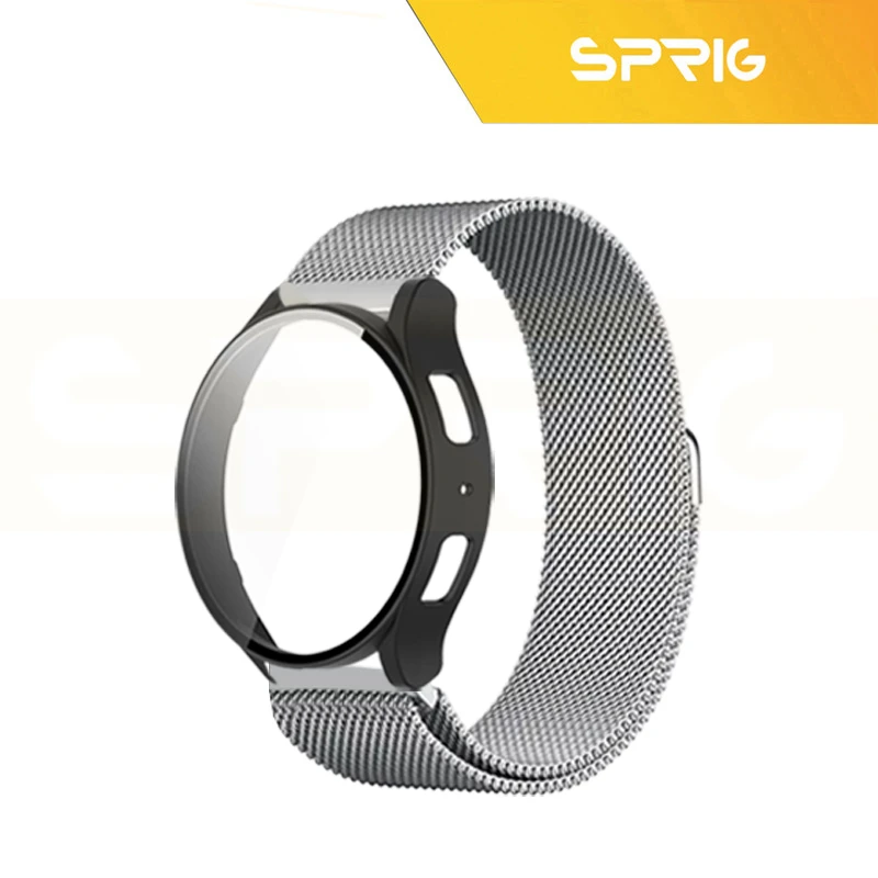 بند اسپریگ مدل Milanese SP Guard مناسب برای ساعت هوشمند سامسونگ Galaxy Watch 4 Classic 46mm به همراه کاور
