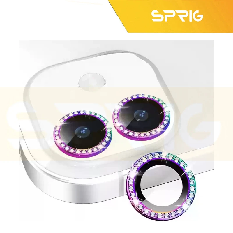 محافظ لنز دوربین اسپریگ مدل Ring Metal Shine مناسب برای گوشی موبایل اپل Iphone 12