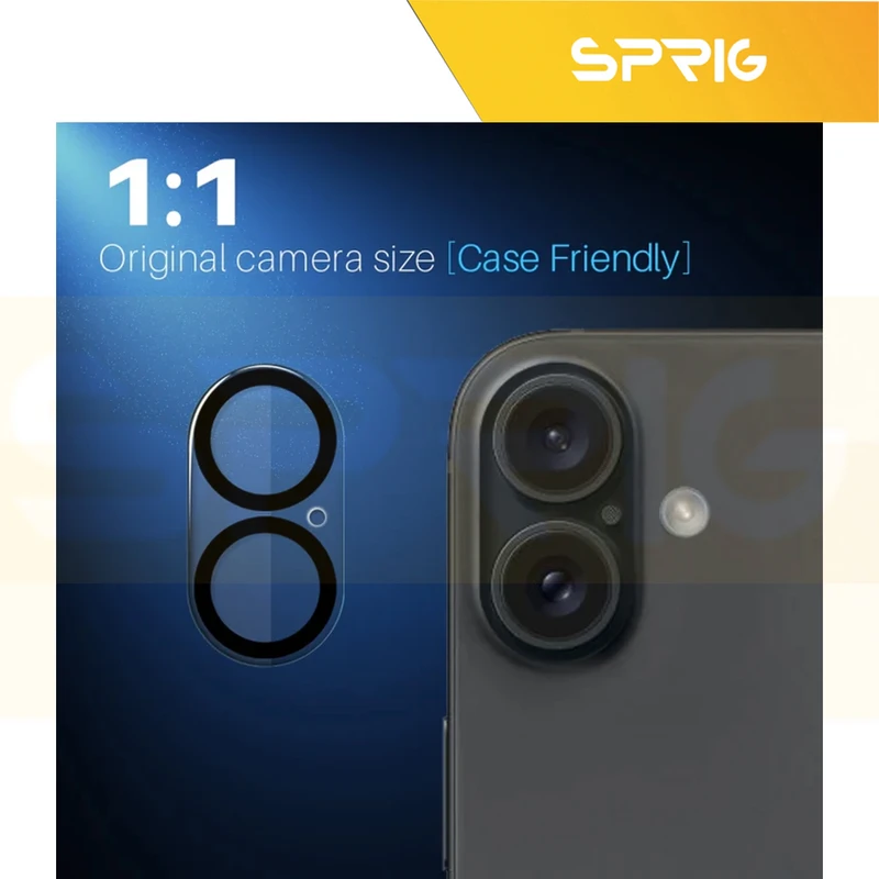 محافظ لنز دوربین اسپریگ مدل 3D Transparent مناسب برای گوشی موبایل اپل Iphone 16 / 16 Plus