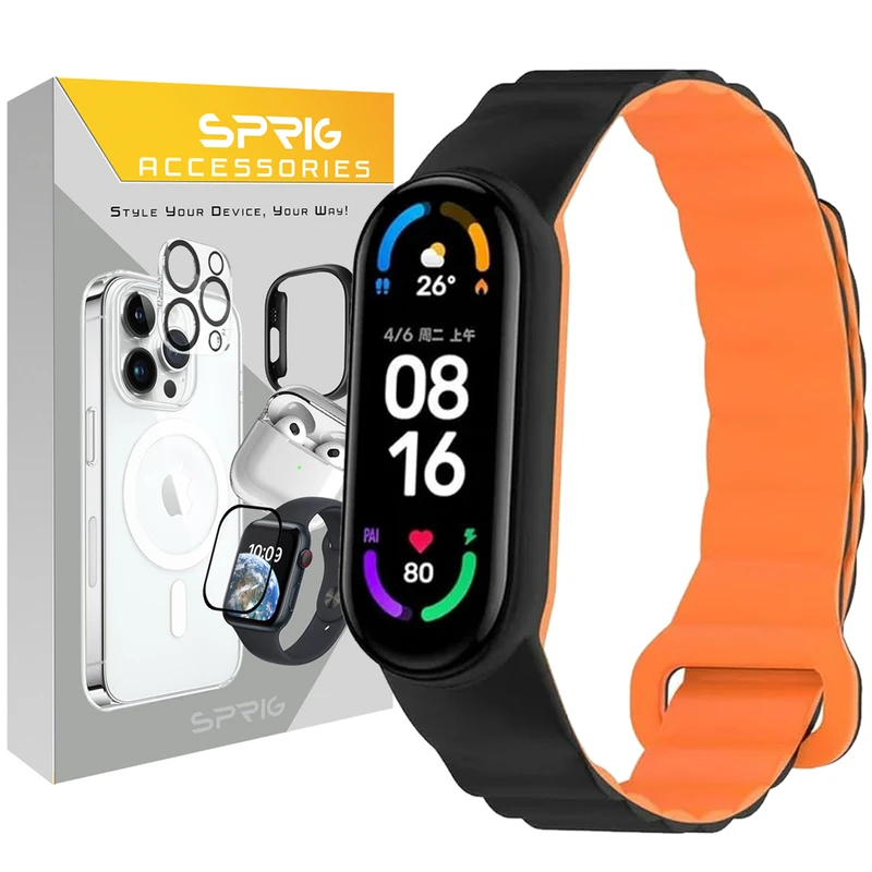 بند اسپریگ مدل Silicone Magnetic Link مناسب برای ساعت هوشمند شیائومی Mi band 7