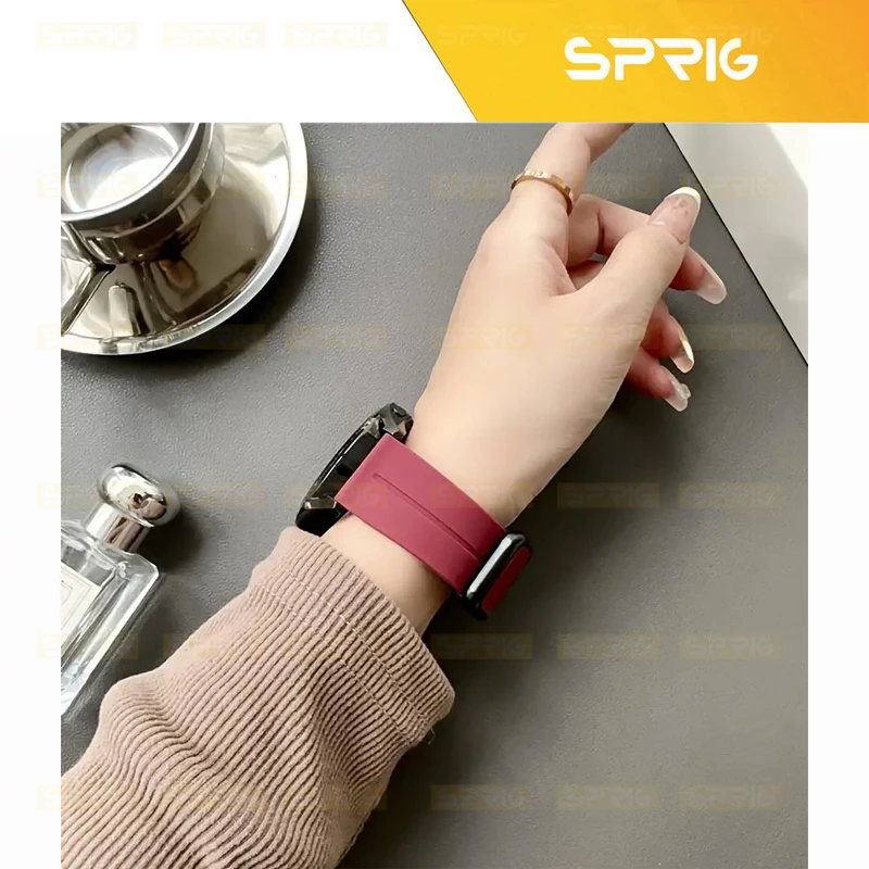 بند اسپریگ مدل SGK Magnetic Silicon مناسب برای ساعت هوشمند سامسونگ Galaxy Watch 6 Classic 47mm