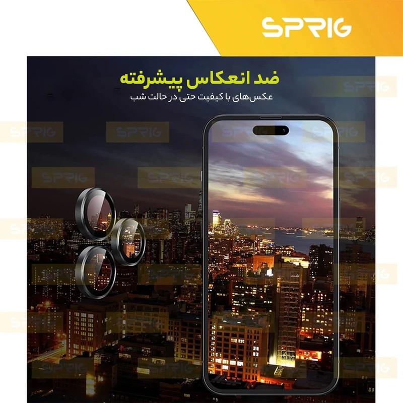 محافظ لنز دوربین اسپریگ مدل Ring Metal Diamond مناسب برای گوشی موبایل سامسونگ Galaxy M54